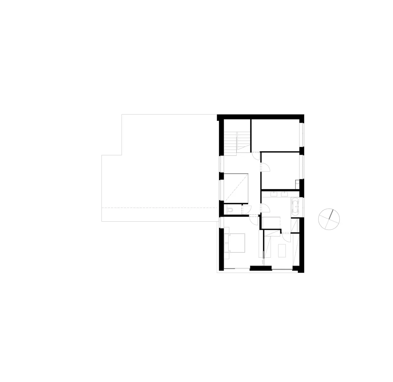Grundriss Obergeschoss von Haus W